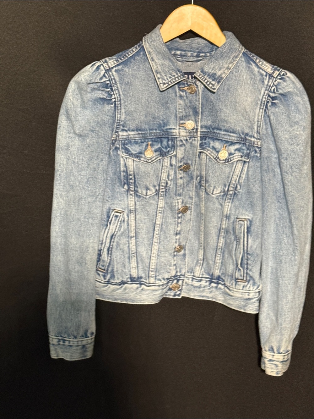 GAP Light Blue Puff Shoulder Denim Jacket